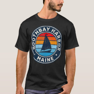 Camiseta Boothbay Harbor Maine ME Vintage Sailboat Retro 70