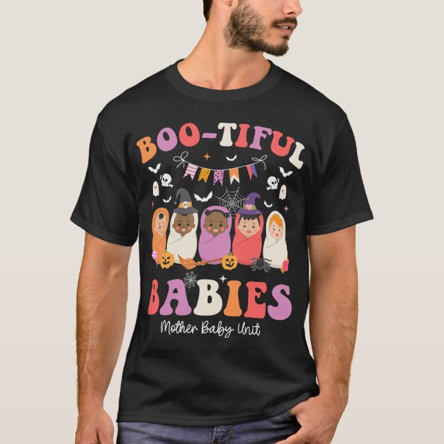 Camiseta Bootiful Babies Mother Baby Unit Nurse Halloween  (Frente)