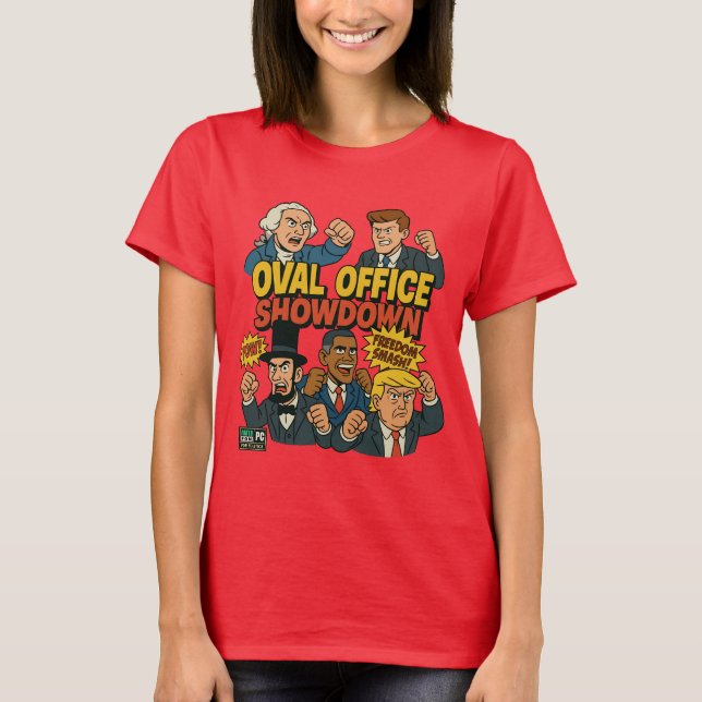 Camiseta Bootleg Cartoon Presidentes (Frente)