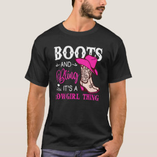 Camiseta Boots and Bling É uma Garota Cozinha Coisa Chapéu