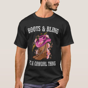 Camiseta Boots and Bling é uma vaqueira que mulher covarde