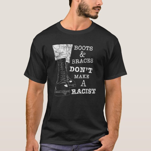 Camiseta Boots and Braces Anti Racism Street Punks Skinh (Frente)