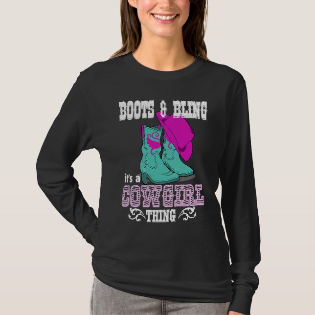 Camiseta Boots Bling Its A Cowgirl Thing Country Life (Frente)