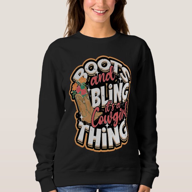 Camiseta Boots & Bling It's a cowgirl thing  Cowgirls Horse (Frente)