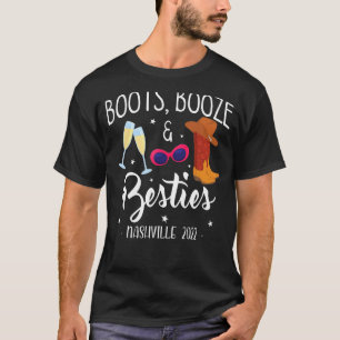 Camiseta Boots Booze Besties Bachelorette Nashville Girls T