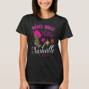 Camiseta Boots Booze & Besties Nashville Girls Trip 2023 We