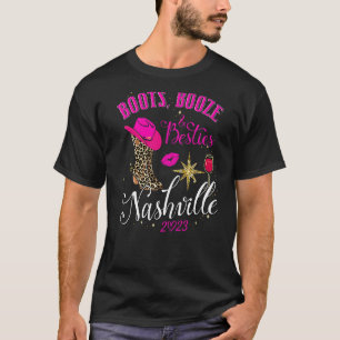 Camiseta Boots Booze & Besties Nashville Girls Trip 2023 We