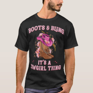 Camiseta Boots E Bling É Uma Garota Que Ama Rodeo