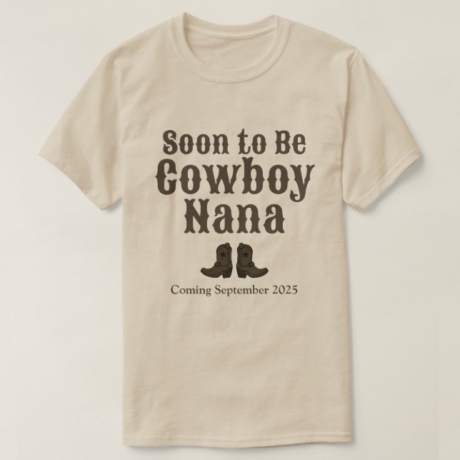 Camiseta Boots em breve para ser vovó vovó bebê anunciado (Frente do Design)
