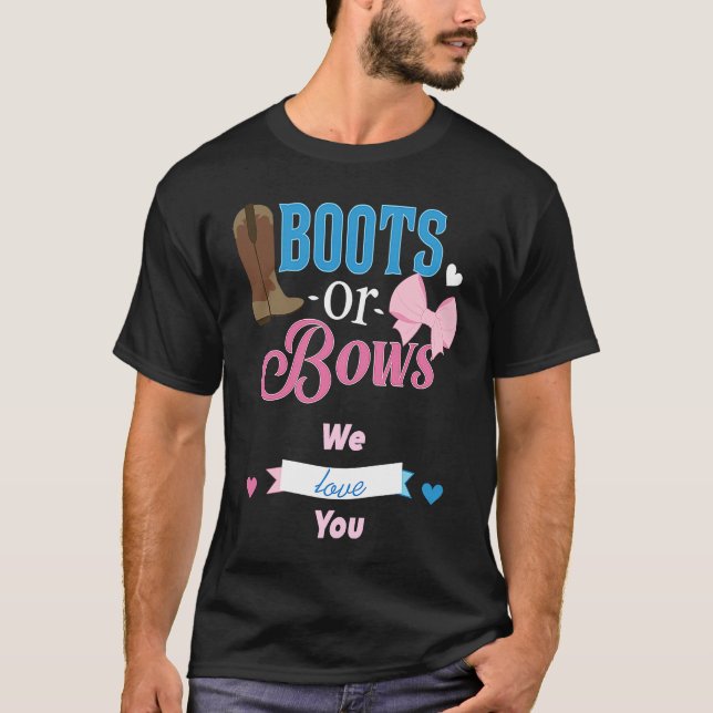 Camiseta Boots Ou Arcos Que Amo Você Festa De Revelação De  (Frente)