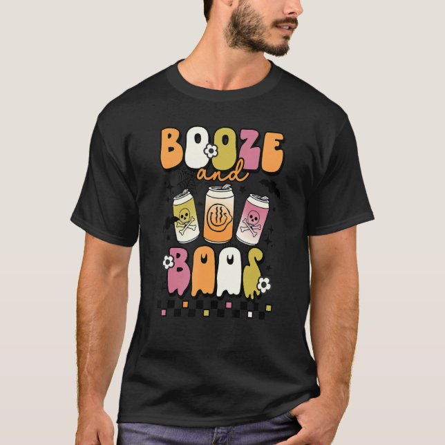 Camiseta Booze And Boos Groovy Boo Crew Halloween Costume (Frente)