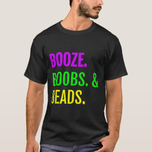 Camiseta Booze Miçanga Mardi Gras Design Nova Orleans T
