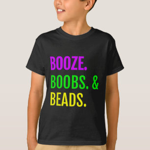 Camiseta Booze Miçanga Mardi Gras Design Nova Orleans T