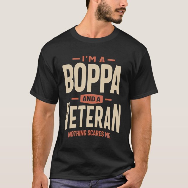 Camiseta Boppa sem rosto - Veterano e Orgulhoso (Frente)