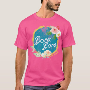 Camiseta Bora Bora Franco Polinésia Francesa Vintage Floral