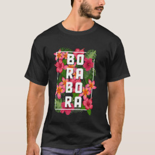 Camiseta Bora Bora Tahiti Flores Vintage Floral Souvenir