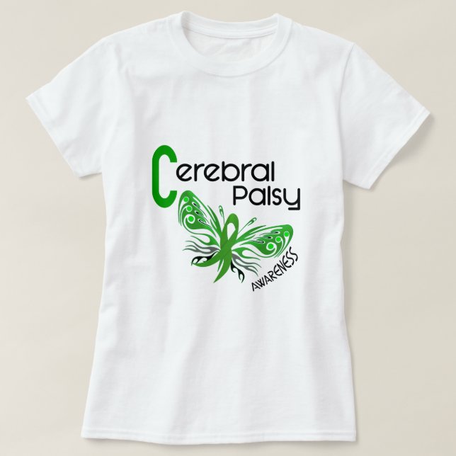 Camiseta BORBOLETA 3 da paralisia cerebral (Frente do Design)