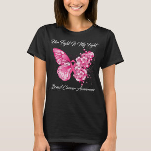 Camiseta Borboleta A Luta Dela É O Meu Cancer De Luta