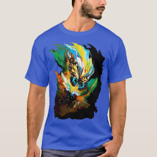 Camiseta Borboleta abstrato A Trabalho de arte Surreal Colo