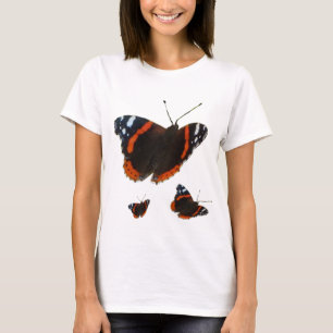 Camiseta Borboleta Almirante Vermelho