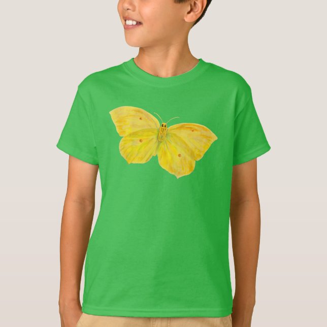 Camiseta Borboleta amarela Brilho comum (Frente)