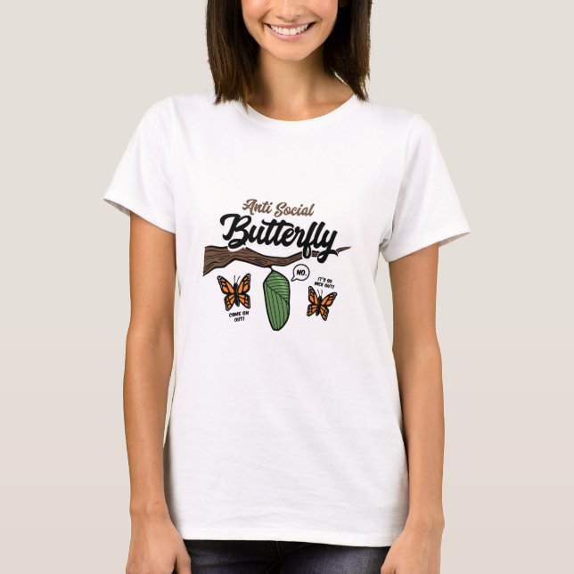 Camiseta Borboleta Anti Social (Frente)
