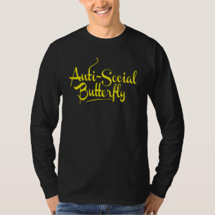 Camiseta Borboleta Anti-Social Introduz Donnt Anti-Social L