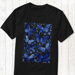 Camiseta Borboleta Aquarela Azul