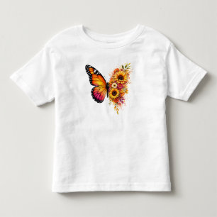 Camiseta Borboleta Aquarela PNG de Girassol Design Floral