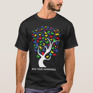 Camiseta Borboleta Árvore Da Vida Autismo Para Crianças