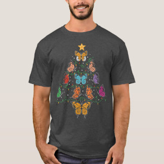 Camiseta Borboleta Árvore de Natal Xmas Borboleta Beleza