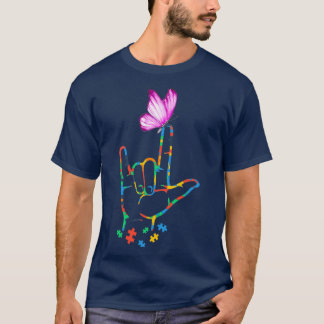 Camiseta Borboleta Autismo Sensibilização Linguagem de Sina