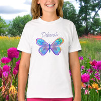 Borboleta azul e roxa personalizada