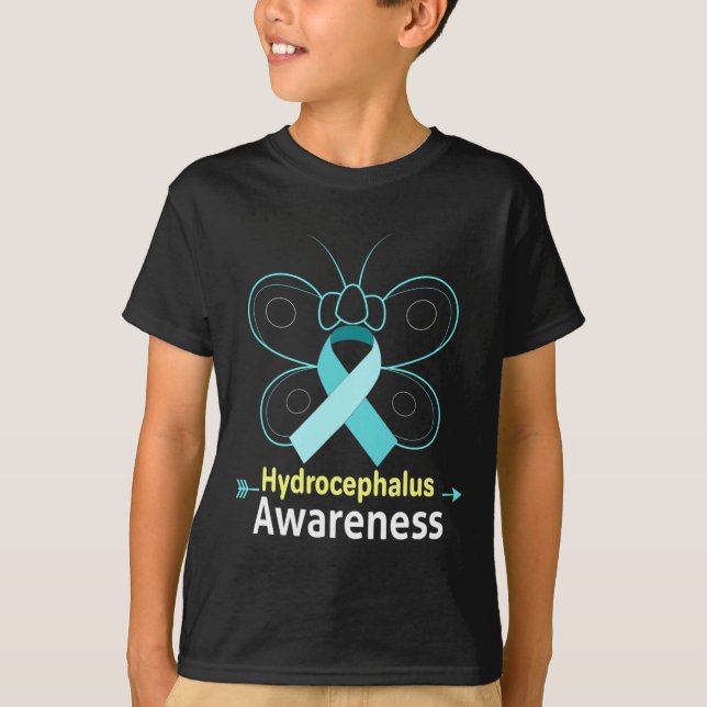 Camiseta Borboleta Azul-Fita Hidrocefalia Awarenes (Frente)