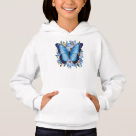 Camiseta Borboleta Azul Graciosa em Floral