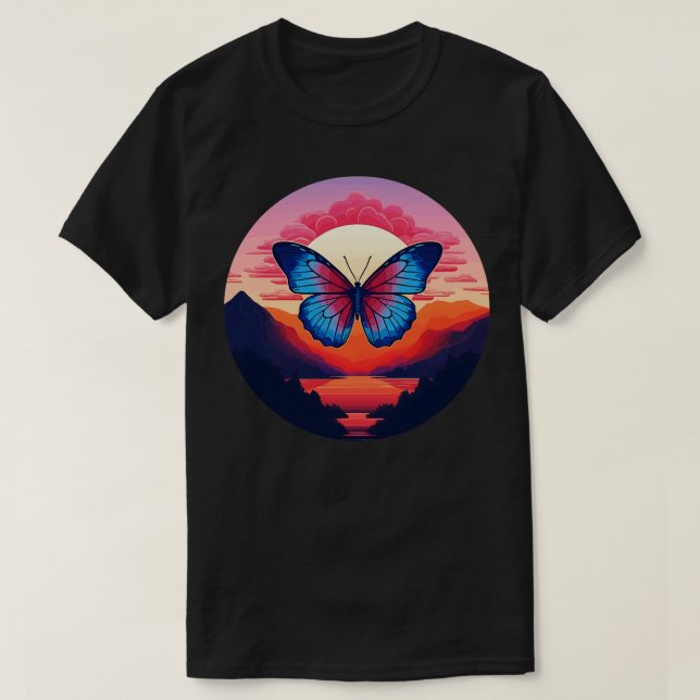 Camiseta Borboleta Azul Morpho 8 (Frente do Design)