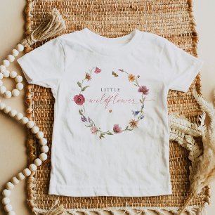 Camiseta Borboleta Boho Menina Flor Silvestre Primeiro Aniv