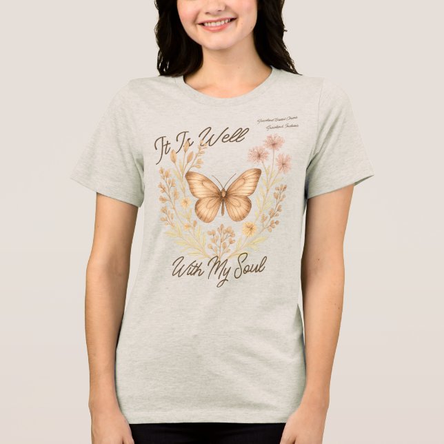Camiseta Borboleta Boho Personalizada "Está Bem Com A Minha (Frente)