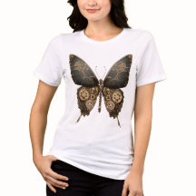Borboleta-boi-escura com engrenagens vegetais