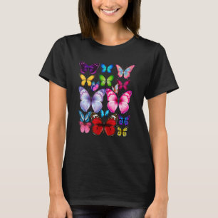 Camiseta Borboleta-Borboleta Impressão Flor Butterfli