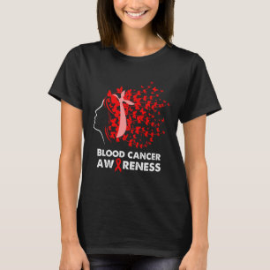 Camiseta Borboleta Câncer de Sangue Mulheres Menina Câncer 