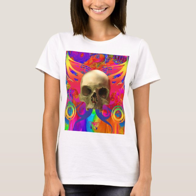 Camiseta Borboleta Caveira a Cor (Frente)