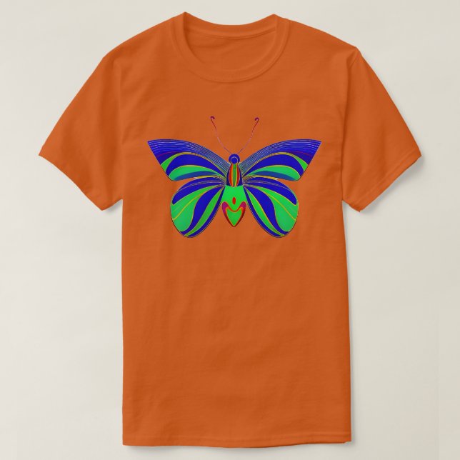 Camiseta borboleta colorida 1 (Frente do Design)
