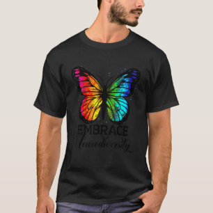 Camiseta Borboleta Colorida Abrace Neurodiversidade Autismo