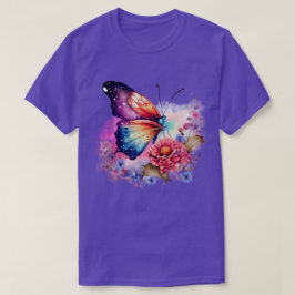 Camiseta Borboleta Colorida e Unisex Floral