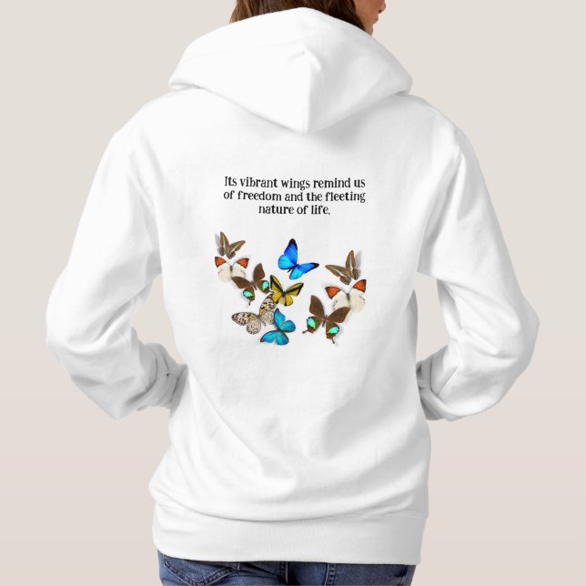 Camiseta Borboleta Colorida Liberdade Hoodie (Verso)