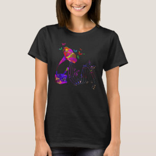 Camiseta Borboleta Colorido Gramofone Colorido Guitarra Clá