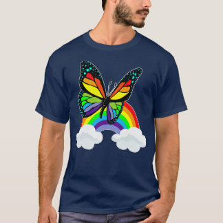 Camiseta Borboleta com arco-íris