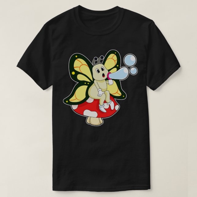 Camiseta Borboleta com bolhas de sabão (Frente do Design)