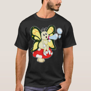 Camiseta Borboleta com bolhas de sabão